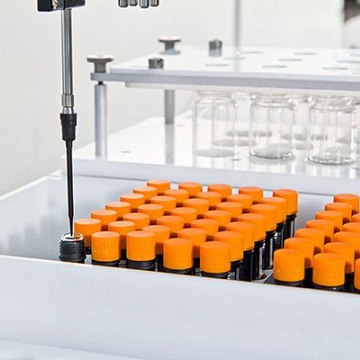 SQ dispensing into orange lidded vial